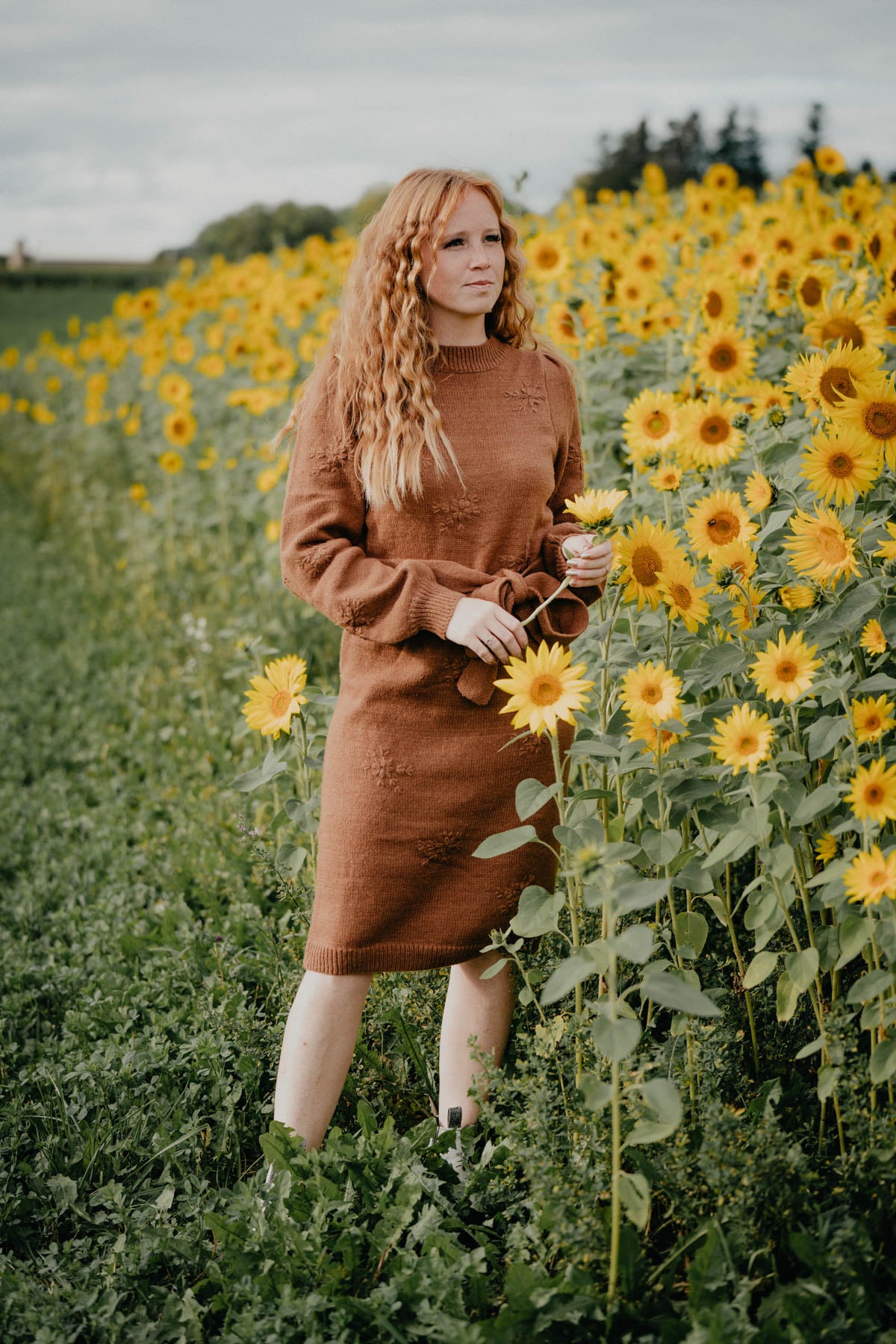 'Talon's Pass' Sweater Dress with Embroidered Flowers (S-L)