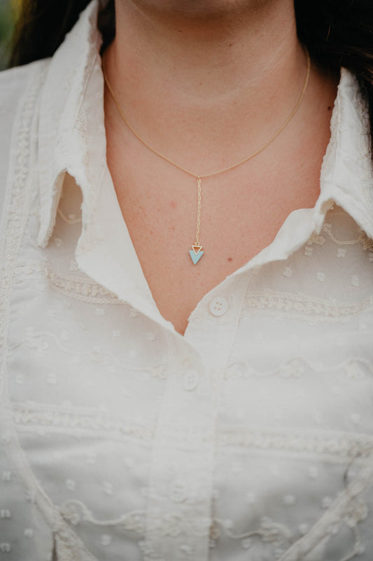 Turquoise Drop Triangle Necklace