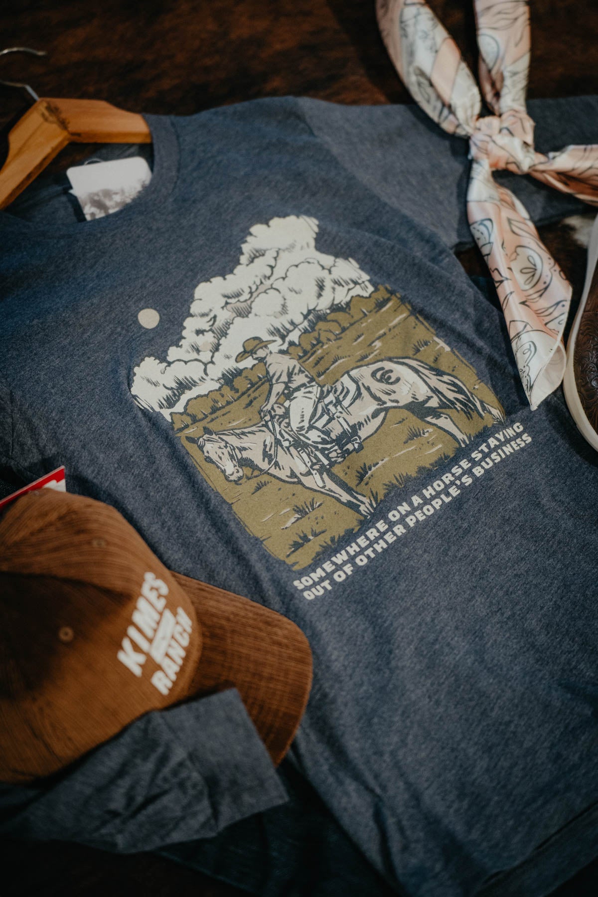 'Somewhere on a Horse' Long Sleeve Graphic T
