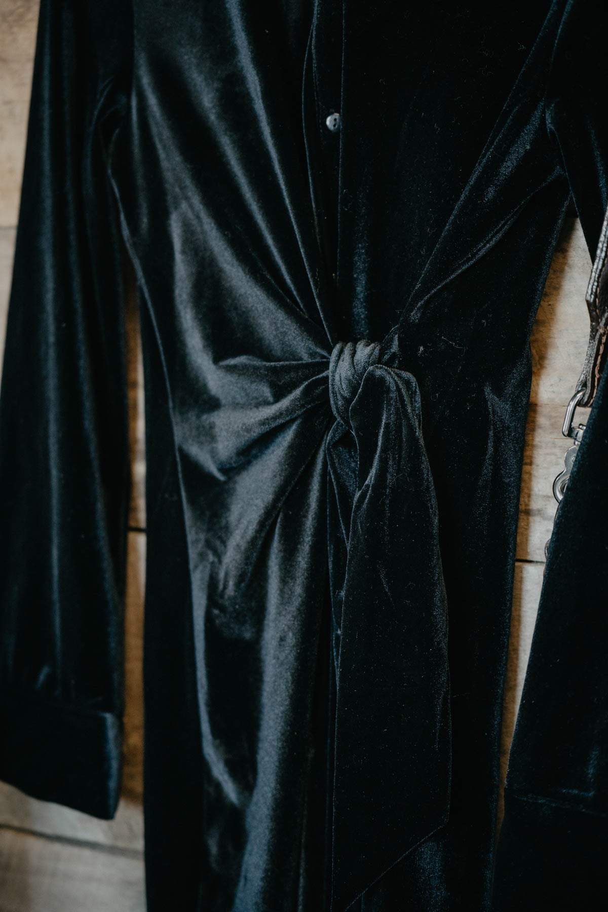 'Dallon' Black Velvet Wrap Dress by Z Supply (S - XL)