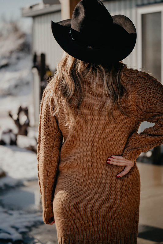 'Sienna' Cable Knit Camel Sweater Dress by Z Supply (S - XL)