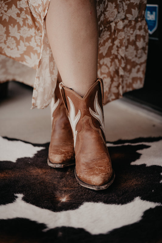 'Evan' Retro Flame Tan Booties by Liberty Black