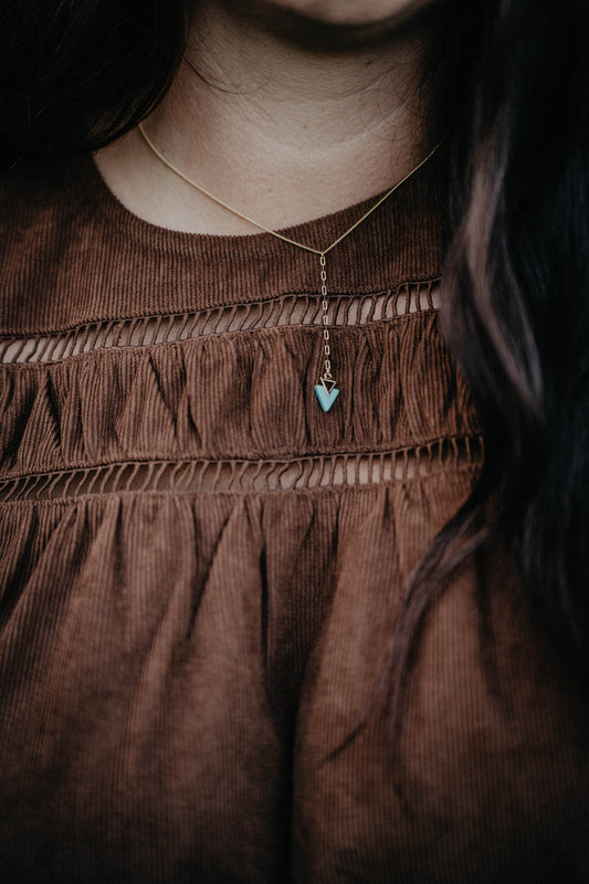 Turquoise Drop Triangle Necklace