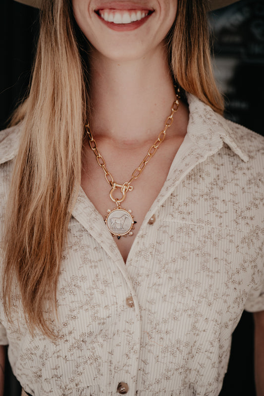 Horse Coin Shackle Necklace