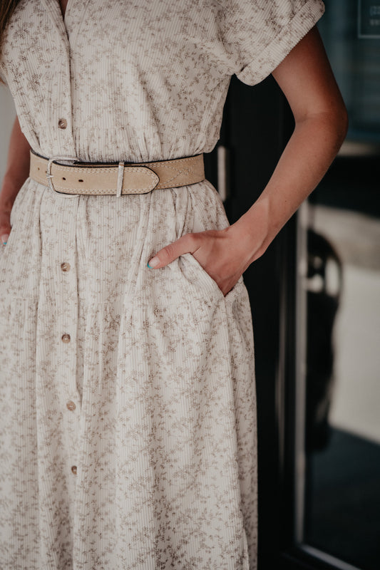 'Vera' Floral Corduroy Button Up Midi Dress (S-L)