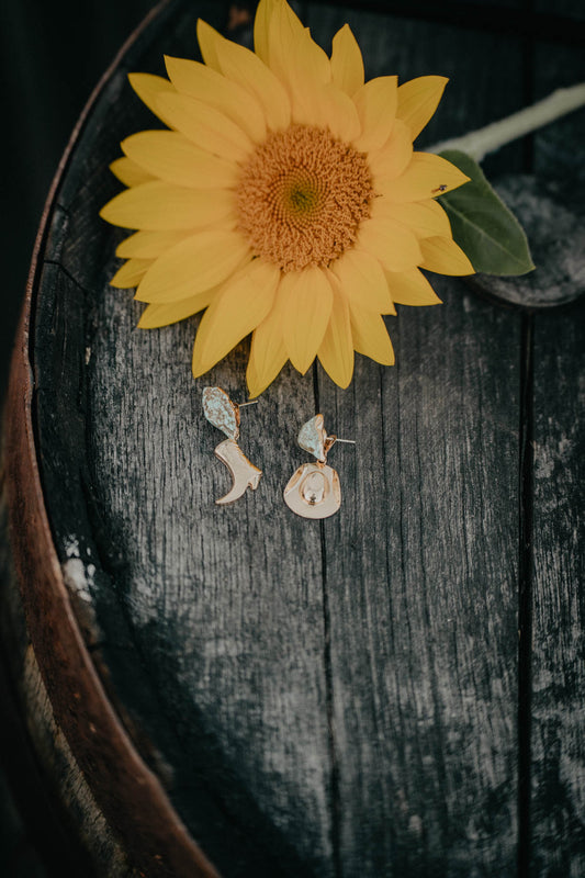 Turquoise Hat and Boots Earrings