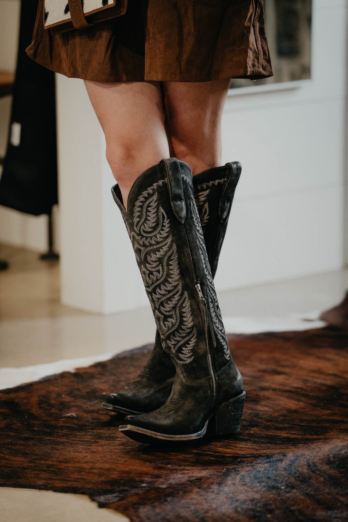Laramie' Ariat Tall Suede Western Boot with Calf Stretch Fit