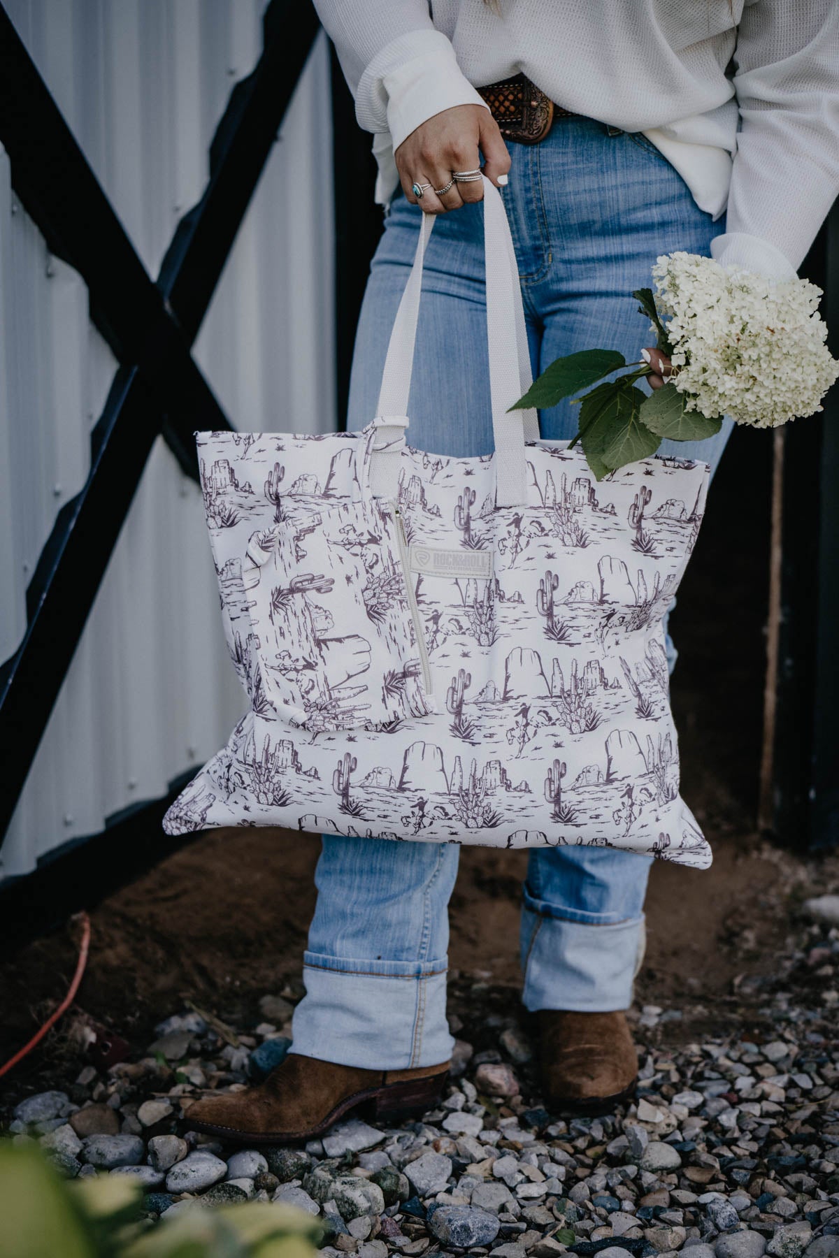 Desert Print Tote Bag with Matching Mini