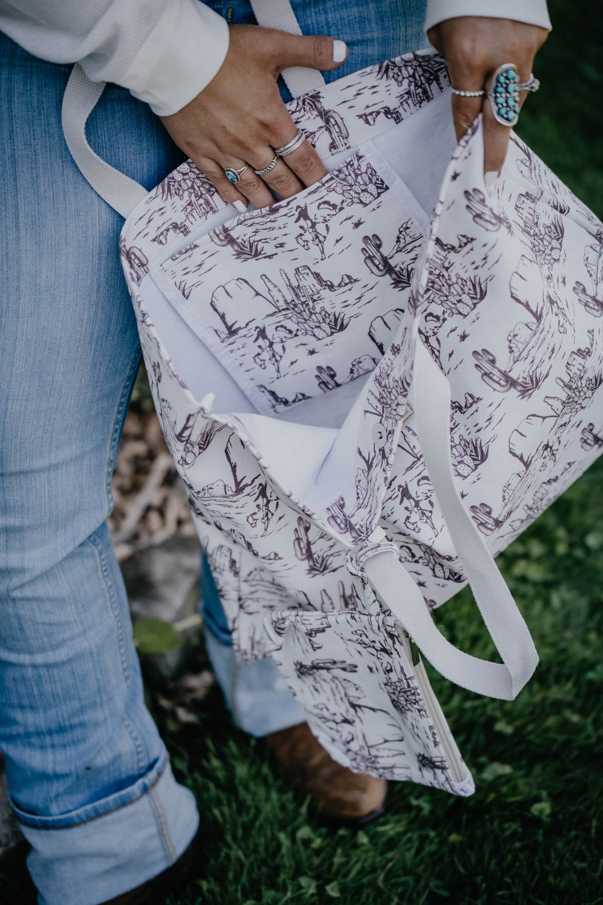 Desert Print Tote Bag with Matching Mini