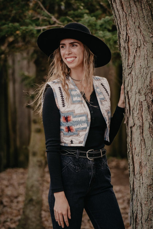 'Pecos' Blue Quilted Vest (S-XXL)