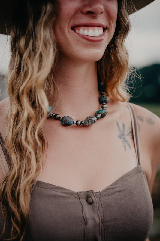 Navajo Pearls Turquoise Chunky Short Necklace