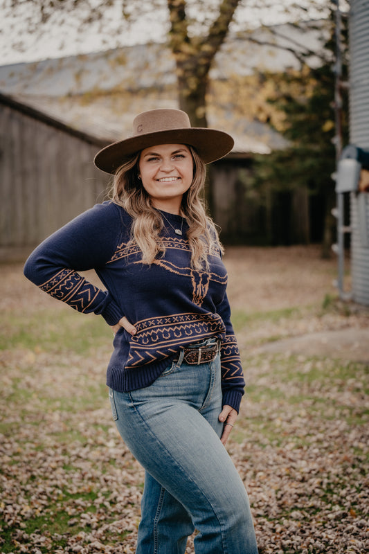 'Galveston' Longhorn Sweater (M Cinnamon Only)