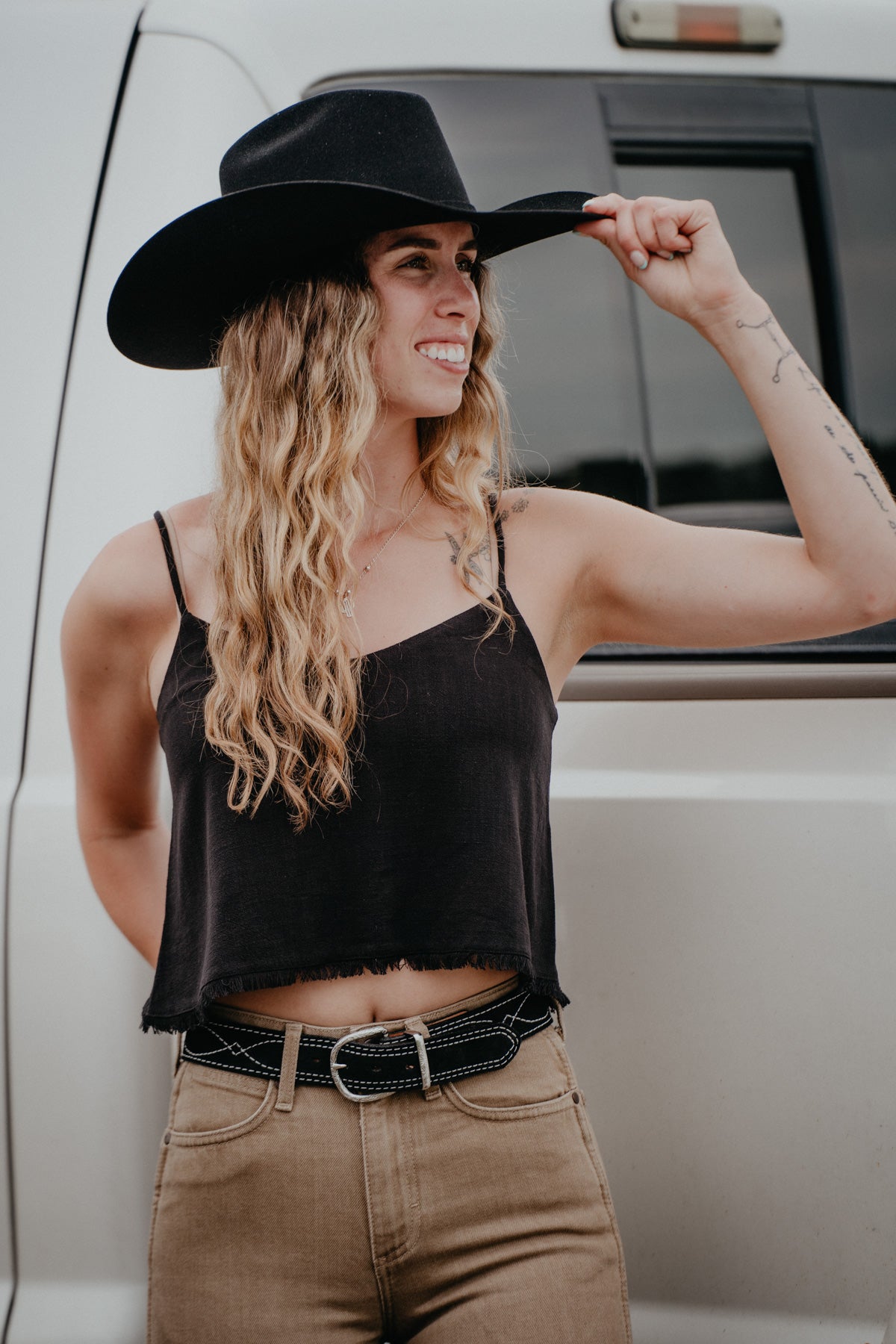 'Sabel' Cropped Linen Tank {XS-L; 2 Colours}