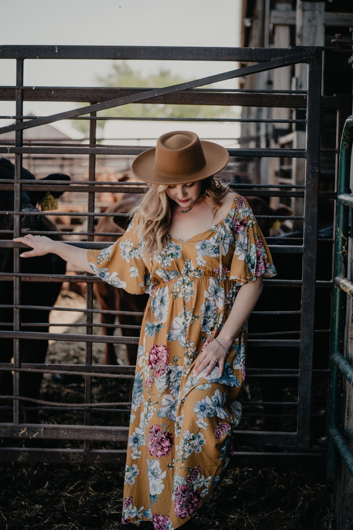 Floral print a line on sale dress