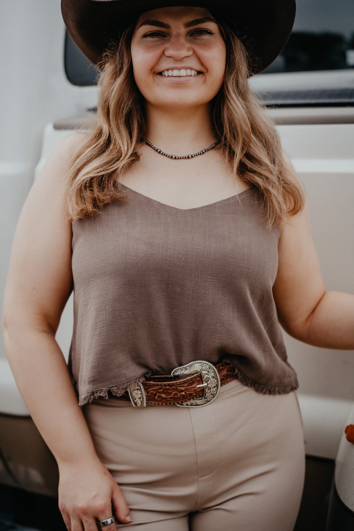 'Sabel' Cropped Linen Tank {XS-L; 2 Colours}