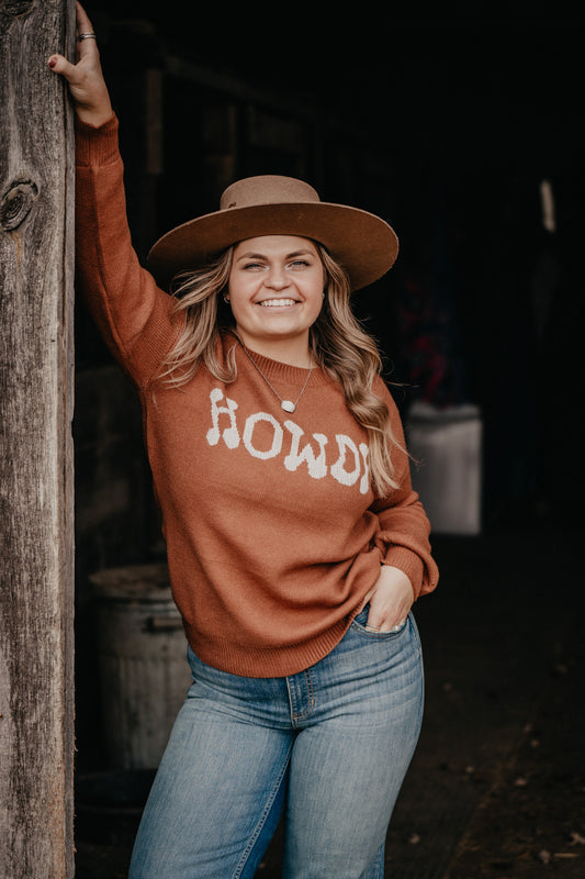 'Brown Sugar' Howdy Knit Sweater (M & XL ONLY)