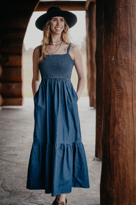 'Avril' Women's Wrangler Denim Maxi Dress (XS-XXL)
