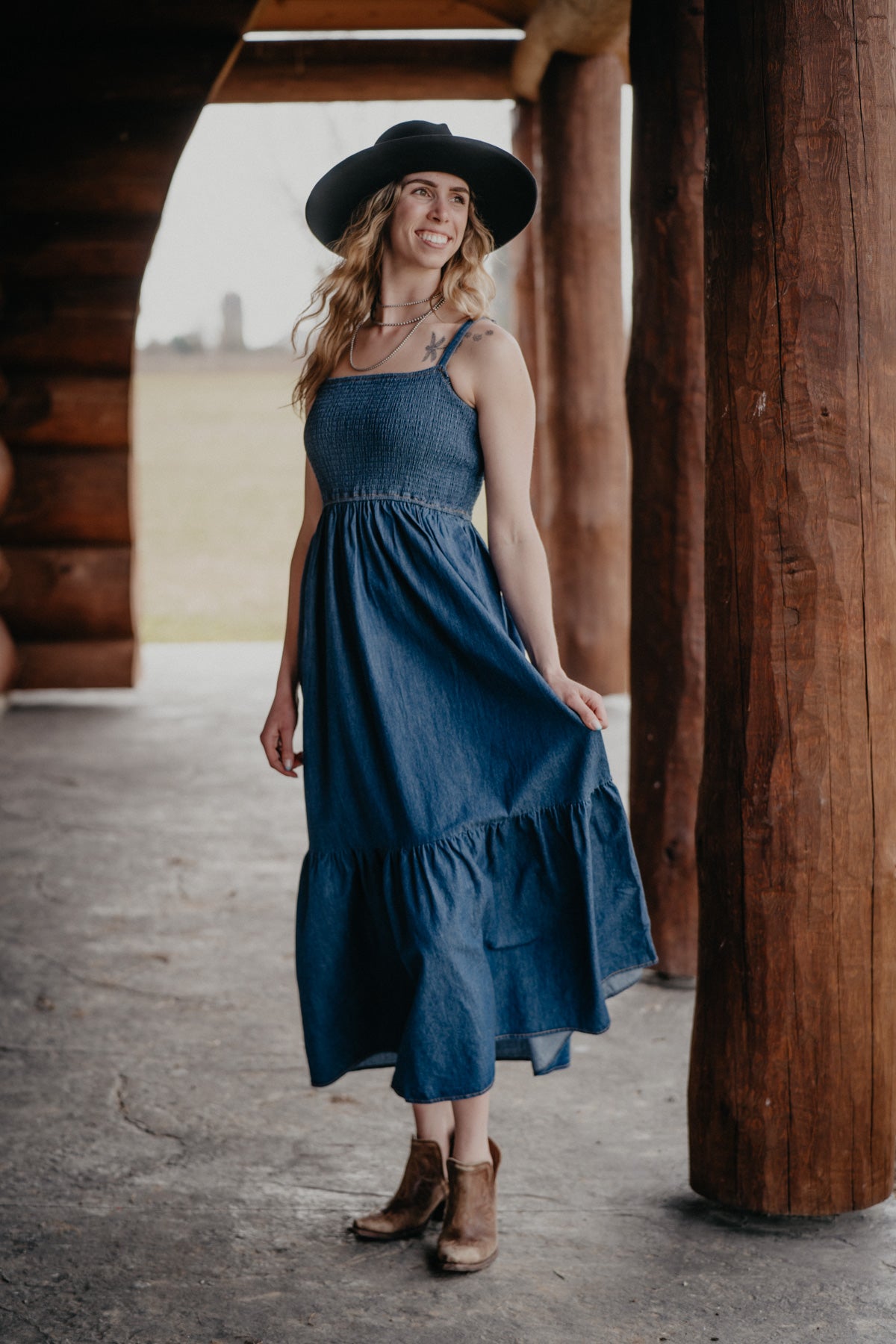 'Avril' Women's Wrangler Denim Maxi Dress (XS-XXL)