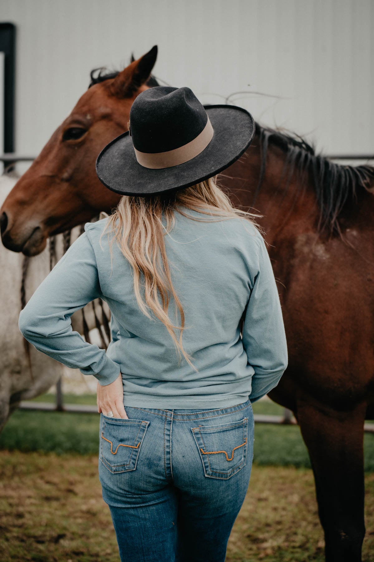 'Wind River' Horse CC Exclusive Long Sleeve Pocket T (One S Only)