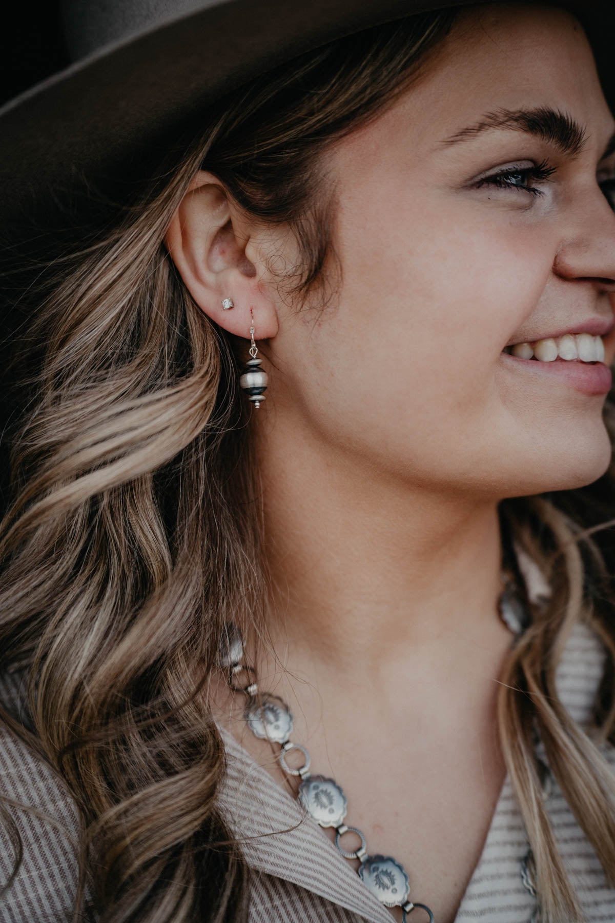 Navajo Pearl Drop Earrings