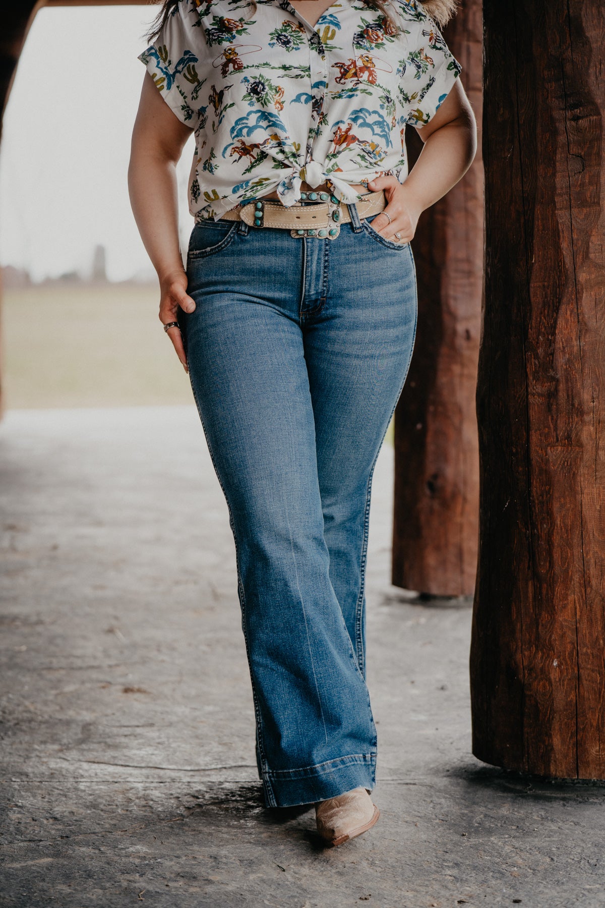 'Blaine' Retro Bailey High Rise Trouser Jean by Wrangler (Sizes 24-35)