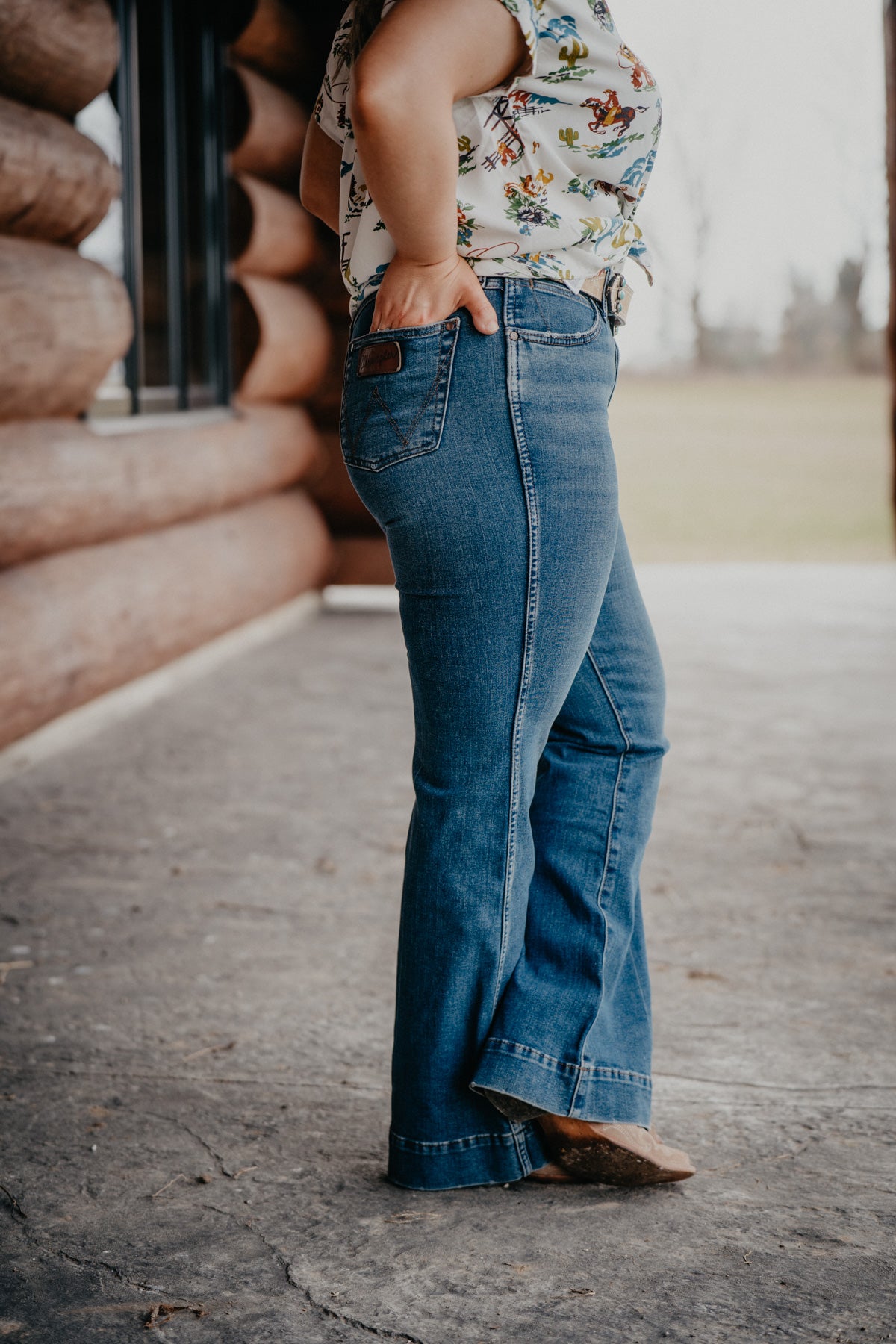 'Blaine' Retro Bailey High Rise Trouser Jean by Wrangler (Sizes 24-35)