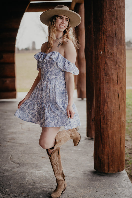 'Marla' Wrangler Ruffle Smocked Dress (S-XXL)