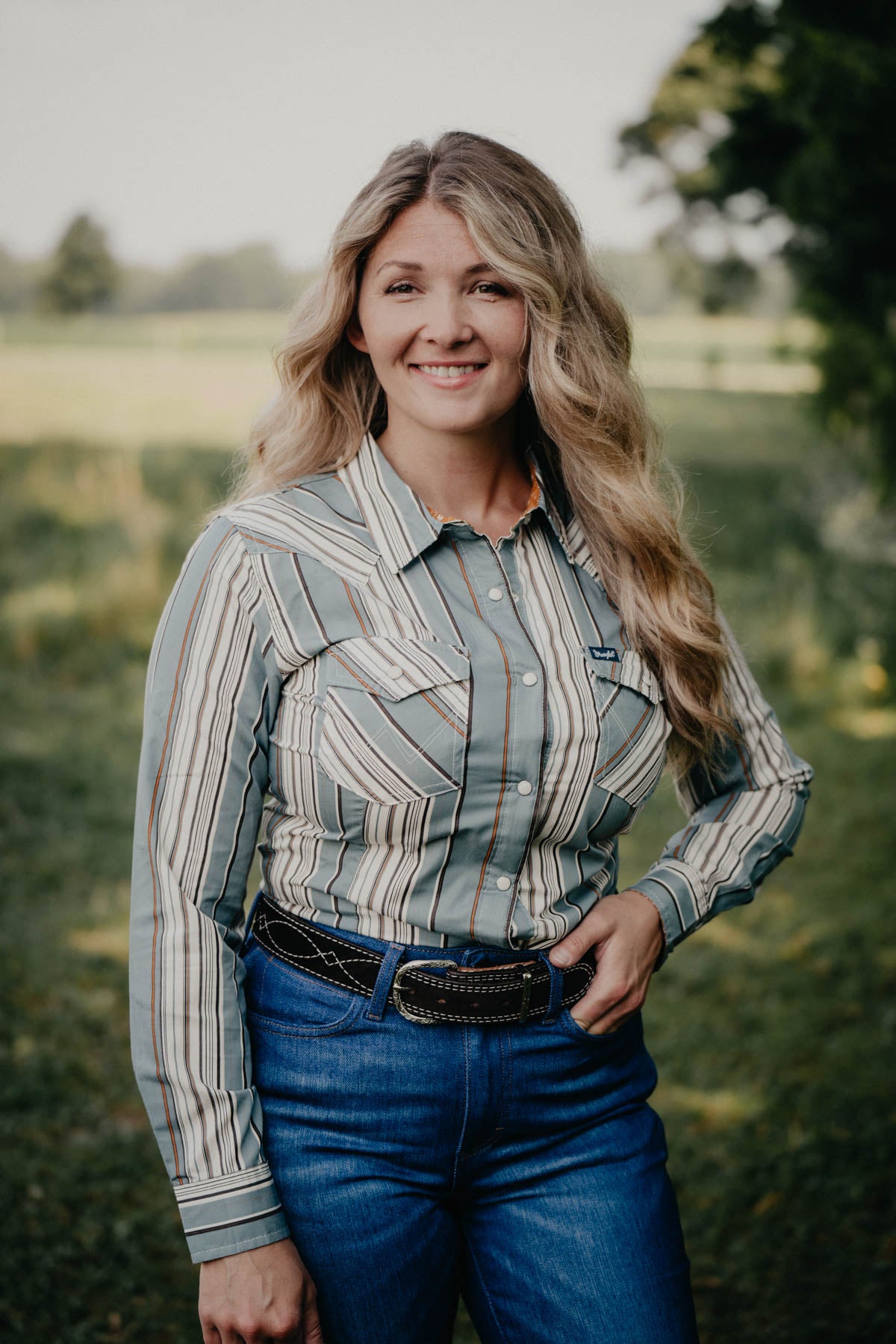 'Cheyenne' Women's Wrangler Stripe Snap Shirt (XS-XL)