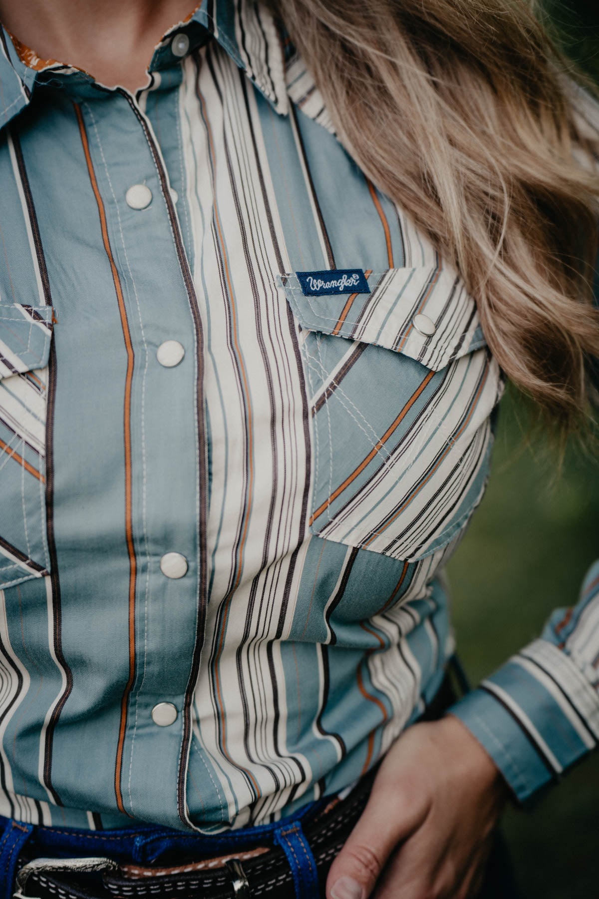 'Cheyenne' Women's Wrangler Stripe Snap Shirt (XS-XL)