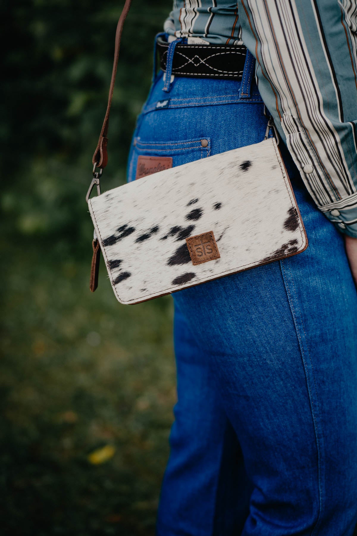 'Evie' Cowhide Crossbody Organizer Wallet by STS Ranchwear