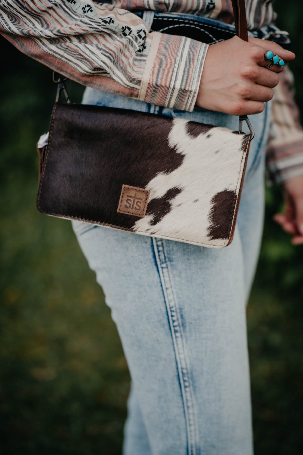 'Evie' Cowhide Crossbody Organizer Wallet by STS Ranchwear