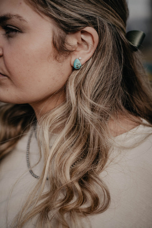 Mid Sized Turquoise Stud Earrings
