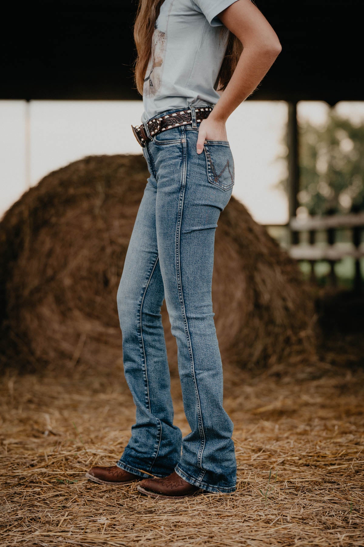 'Abigail' Retro High Rise Slim Bootcut Jean by Wrangler (1 34/32 Only)