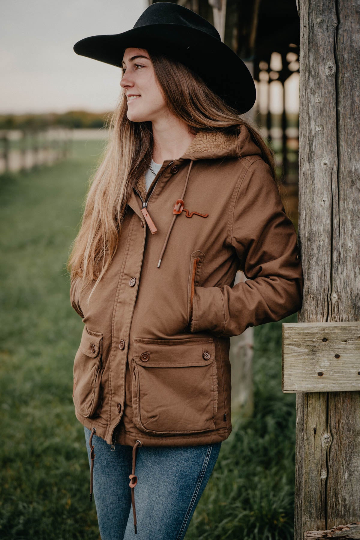 Women's hooded canvas on sale jacket