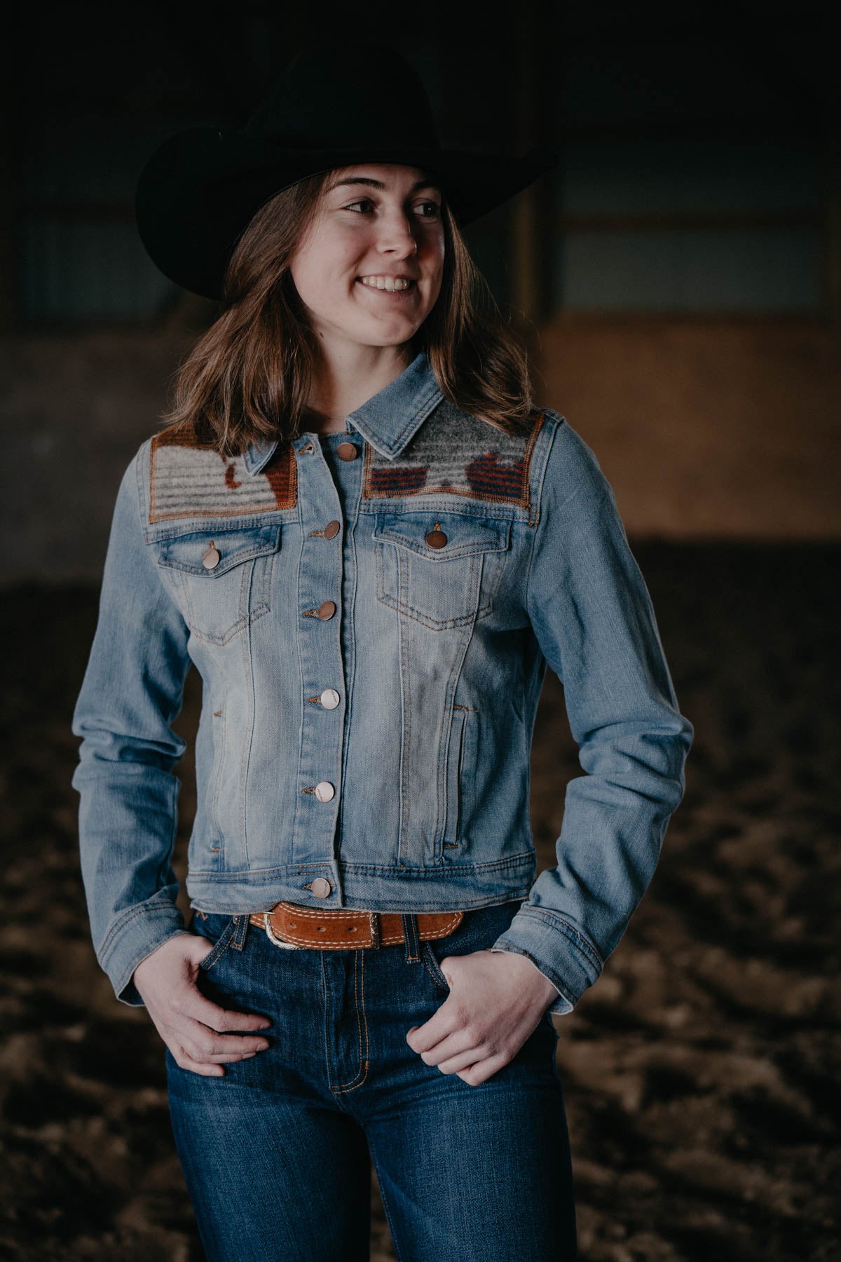 "Prairie Rush Hour" Pendleton Accented Denim Jacket (S - XL)