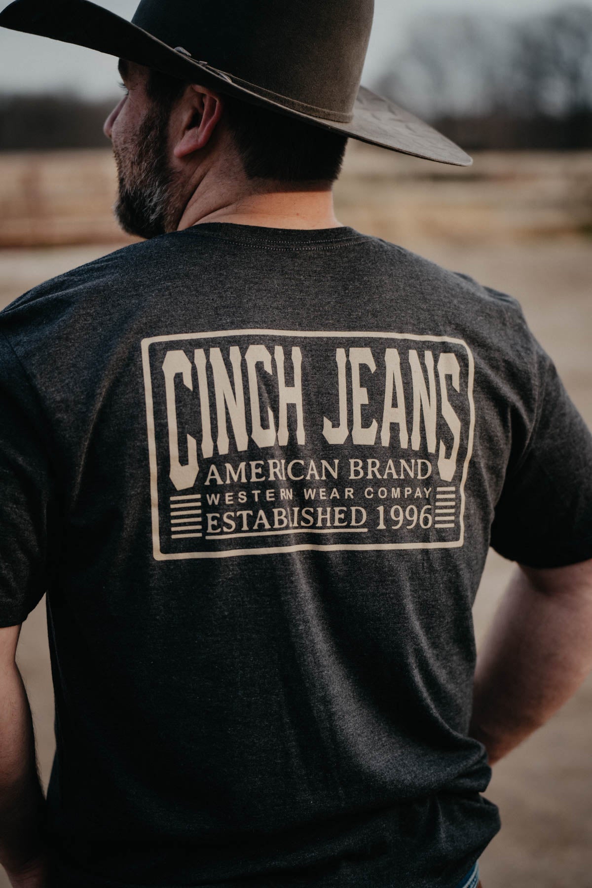 Men's CINCH Logo Charcoal T-shirt (S-XXL)