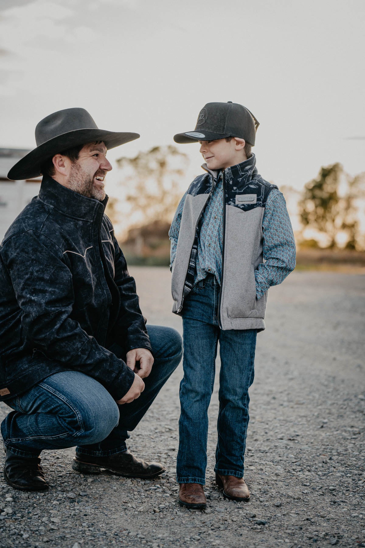 Boys Grey/Navy Wooly CINCH Vest