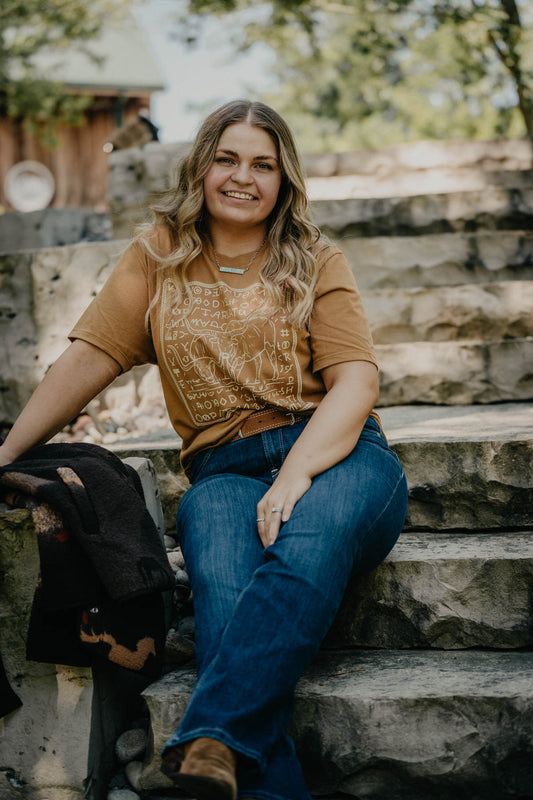 'Branded Gold' Women's Ariat Longhorn T-Shirt (XS-XXL)