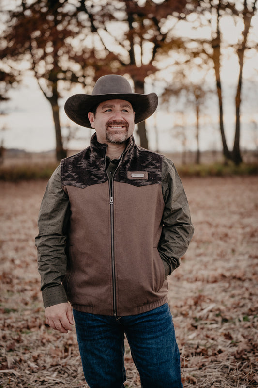 Men's 'Cooper' CINCH Brown Wooly Vest (XL ONLY)