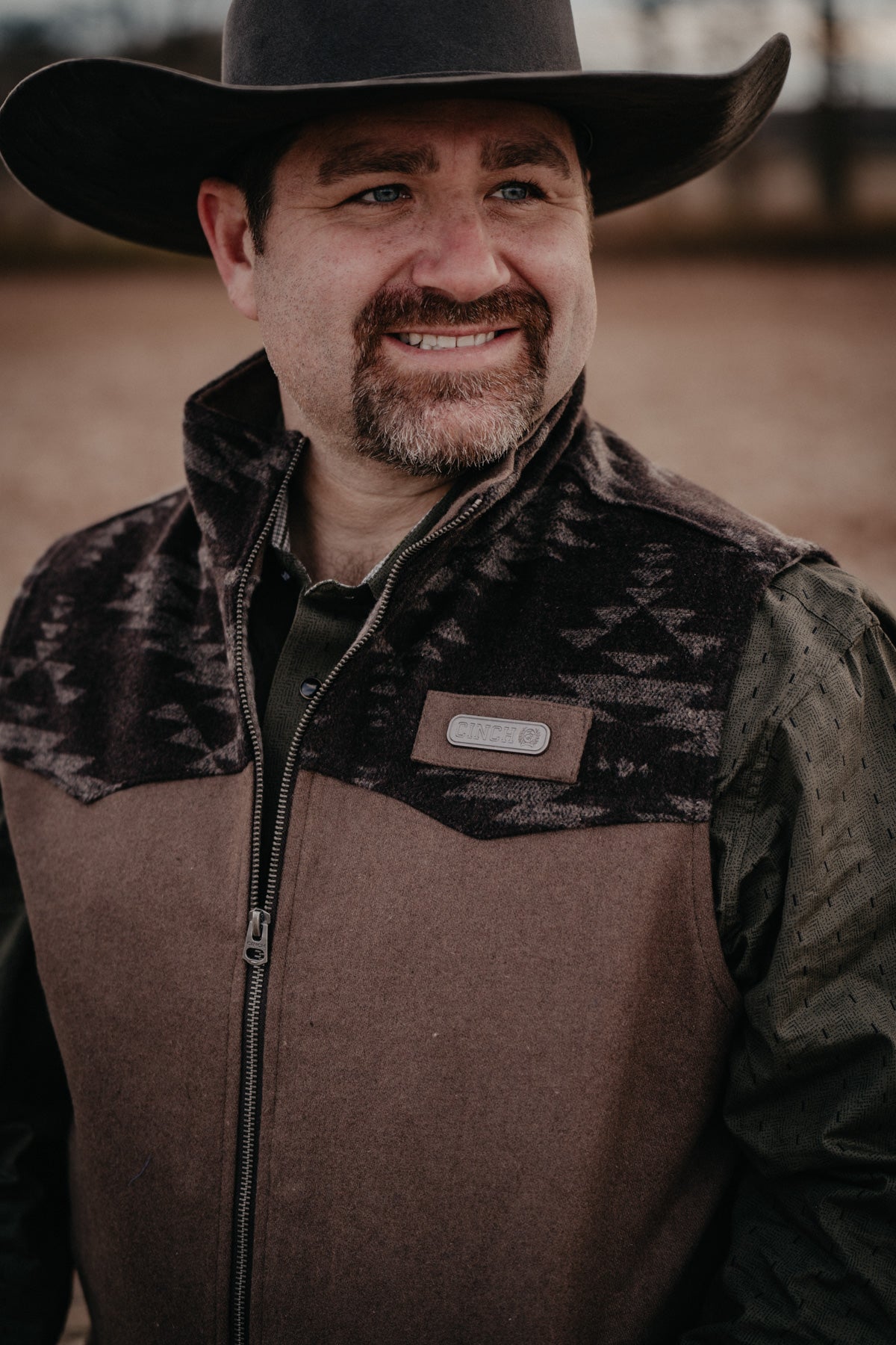 Men's 'Cooper' CINCH Brown Wooly Vest (S-XXL)