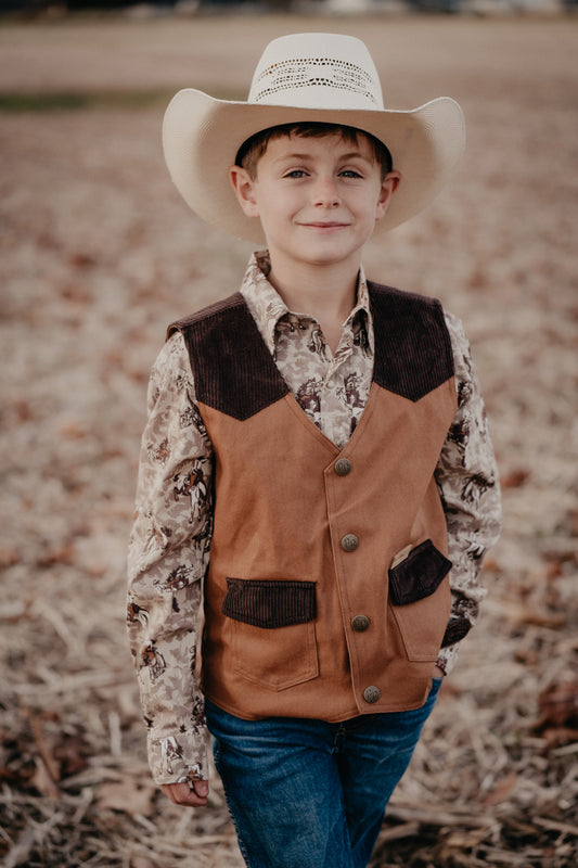 Kids 'Rodeo' Corduroy & Canvas Vest (2 Colours)