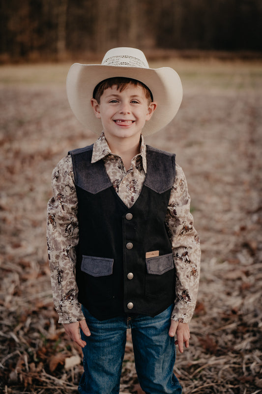 Kids 'Rodeo' Corduroy & Canvas Vest (2 Colours)