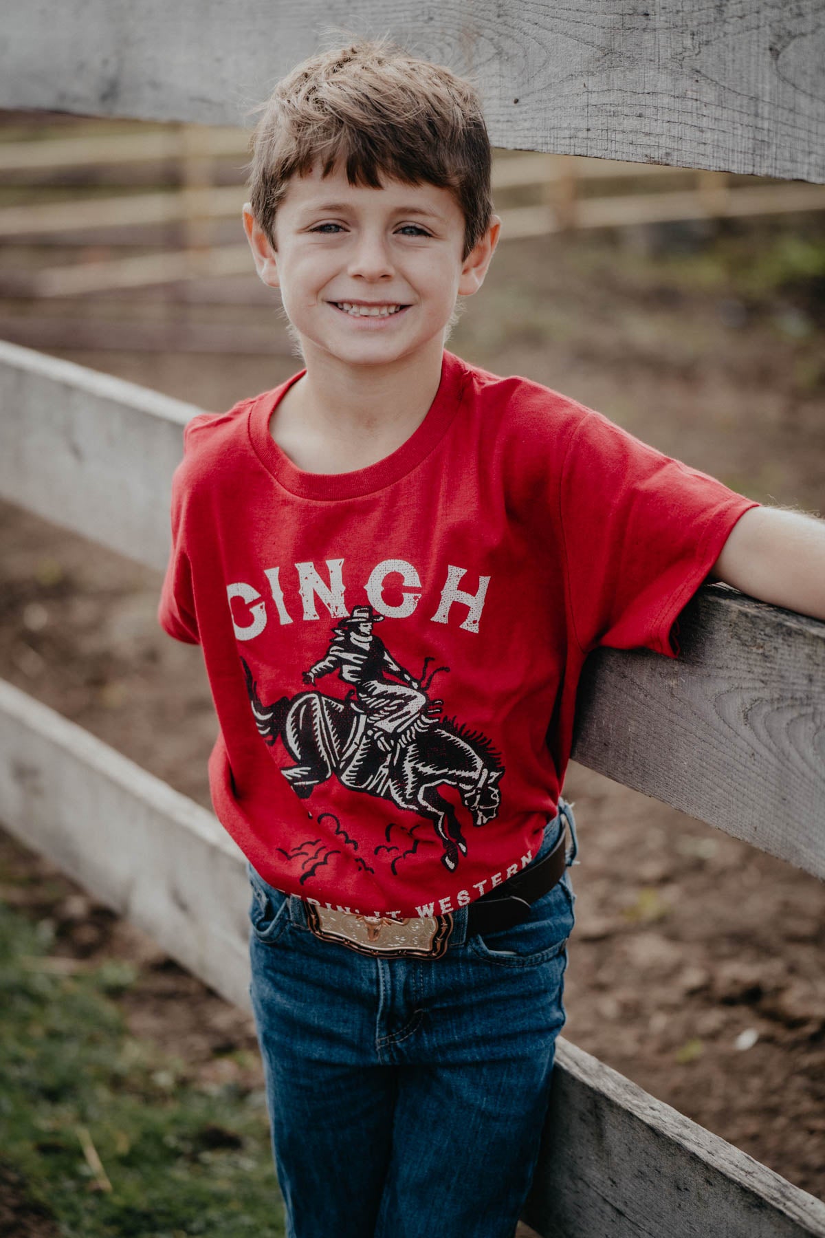 Youth 'Keepin' it Western' Red CINCH T-shirt (2T-4T, Youth S-XL)