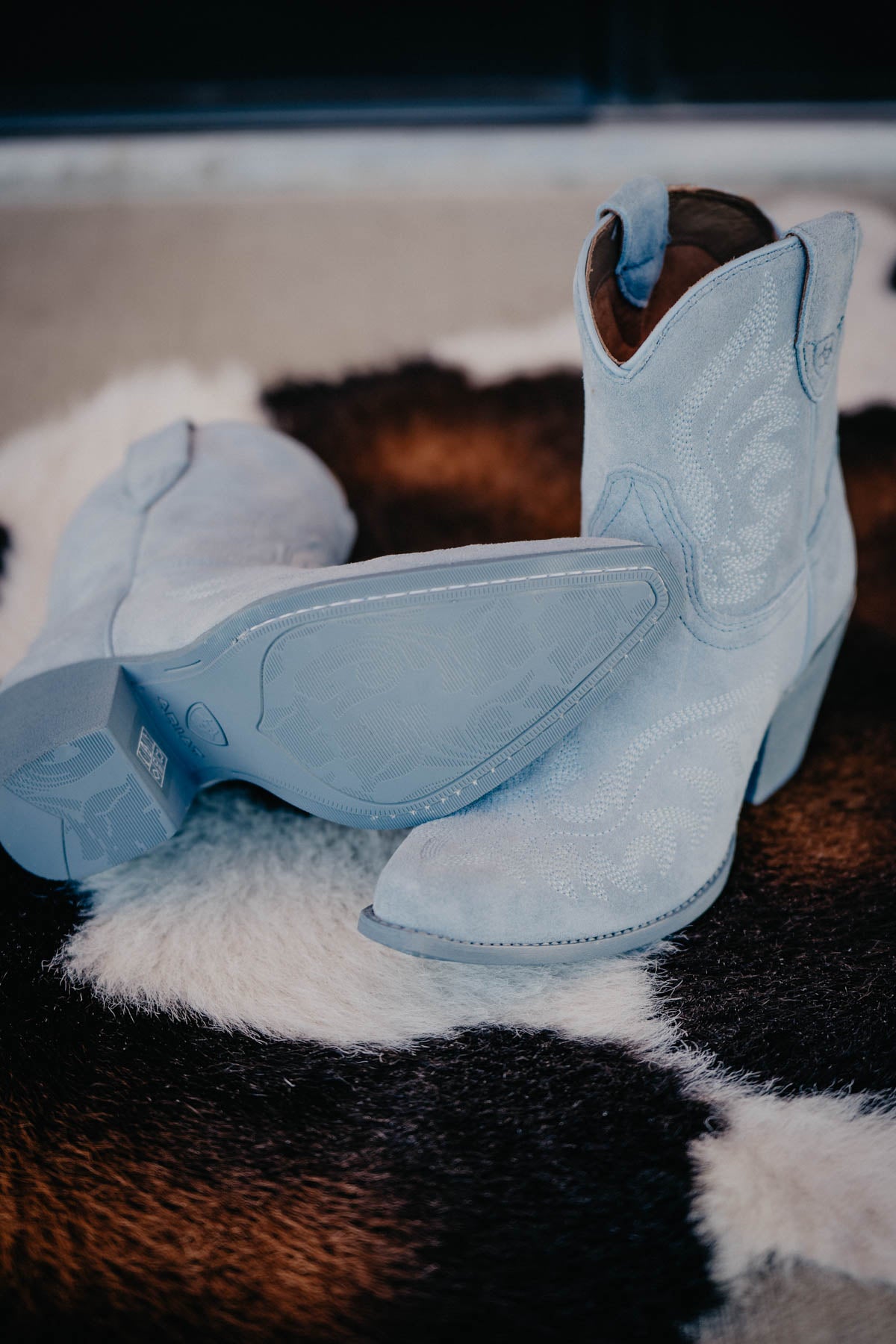 Ariat Chandler Suede Bootie Powder Blue