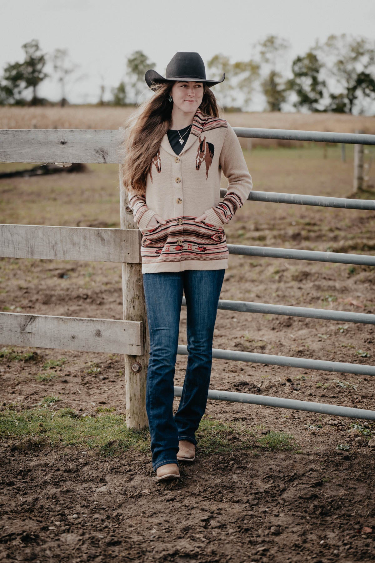 'Avalon' Vintage Inspired Horse Cardigan (3 Colours; S - XXL)