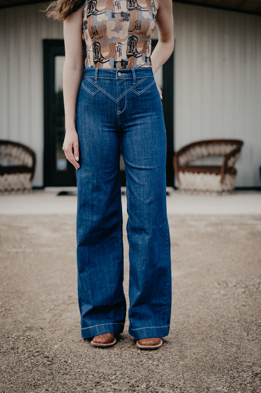 'Ellis' Ultra High Rise Yoke Wide Leg Jean by Ariat (Sizes 24-34)