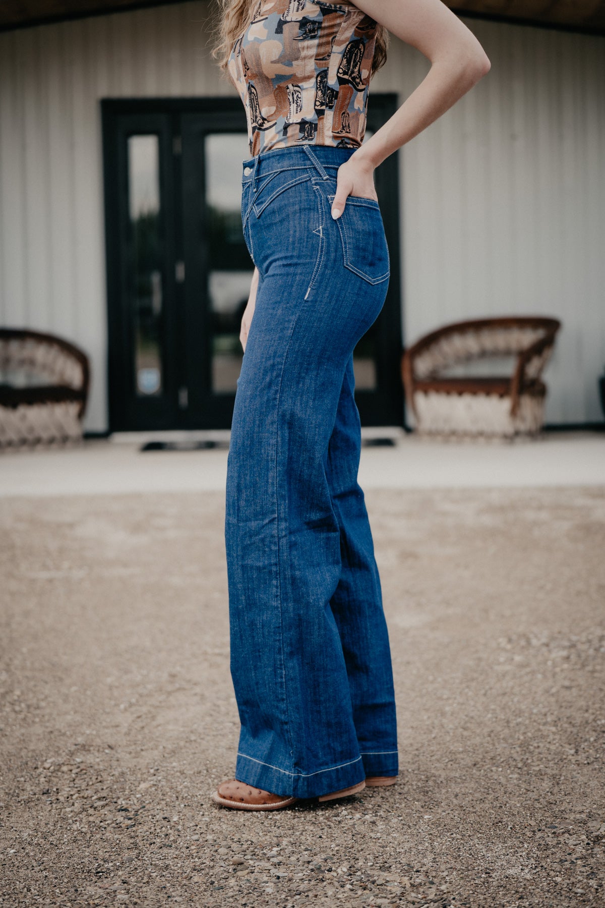 'Ellis' Ultra High Rise Yoke Wide Leg Jean by Ariat (Sizes 24-34)