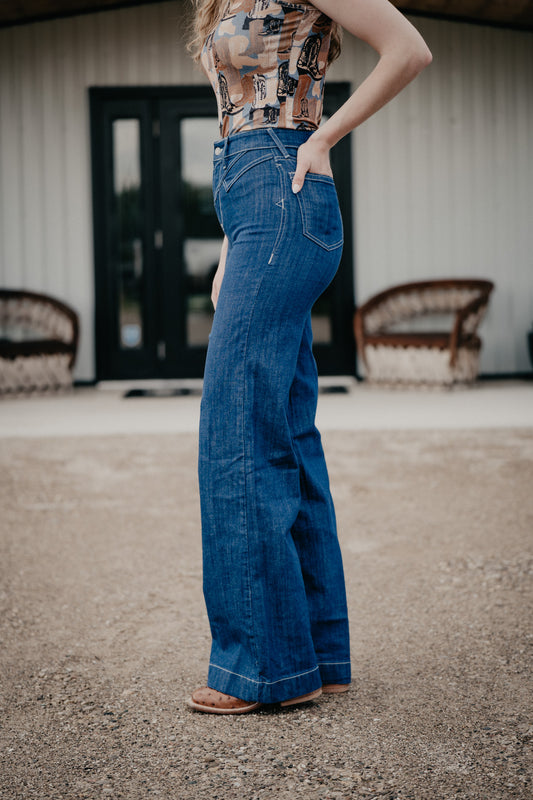 'Ellis' Ultra High Rise Yoke Wide Leg Jean by Ariat (Sizes 24-34)