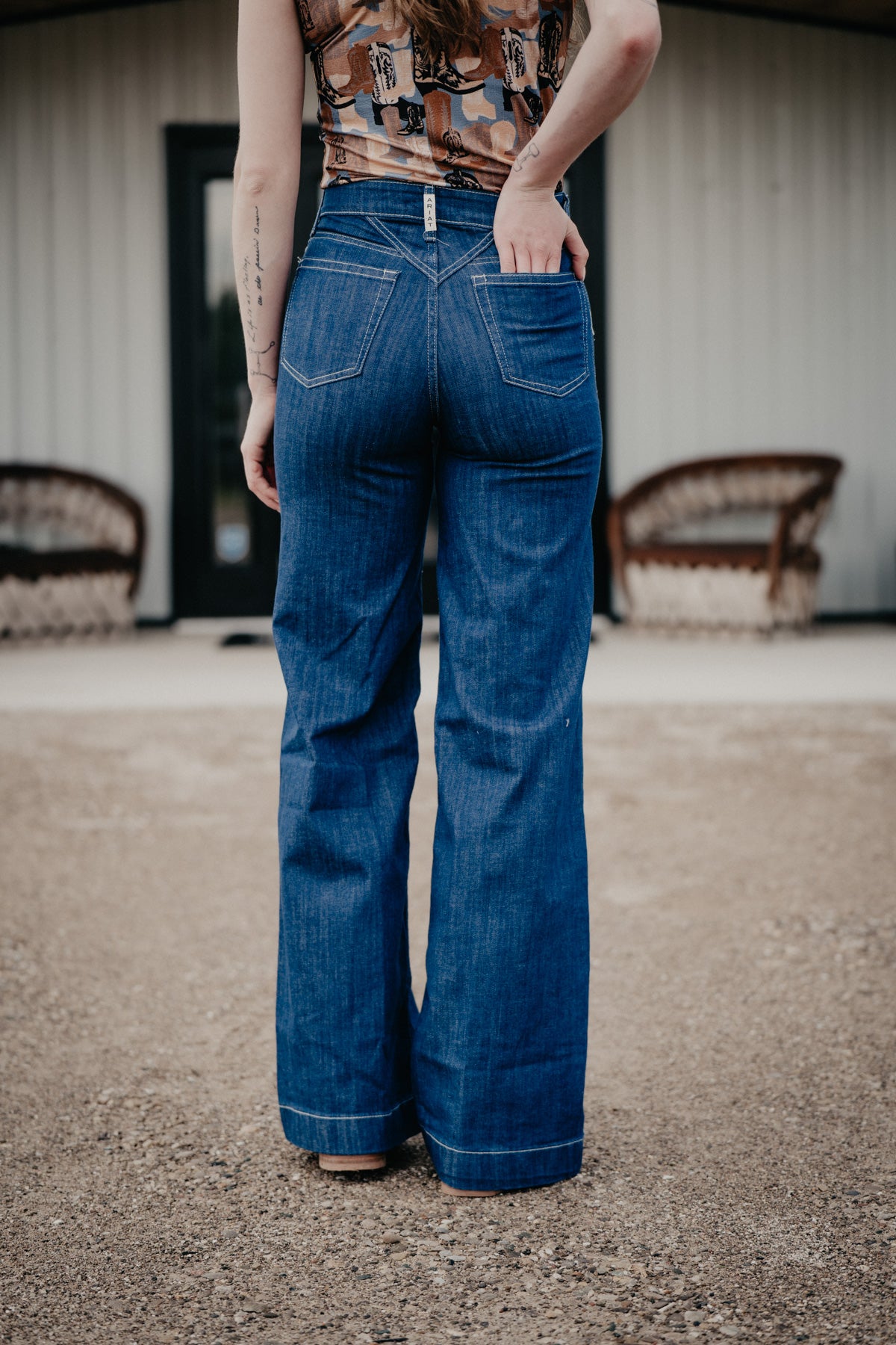 'Ellis' Ultra High Rise Yoke Wide Leg Jean by Ariat (Sizes 24-34)