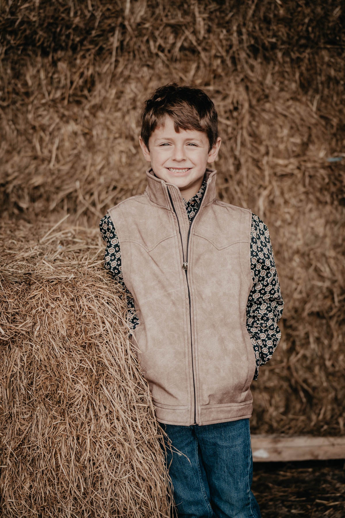 'Canton' Boys Khaki Bonded CINCH Vest (XS - XL)